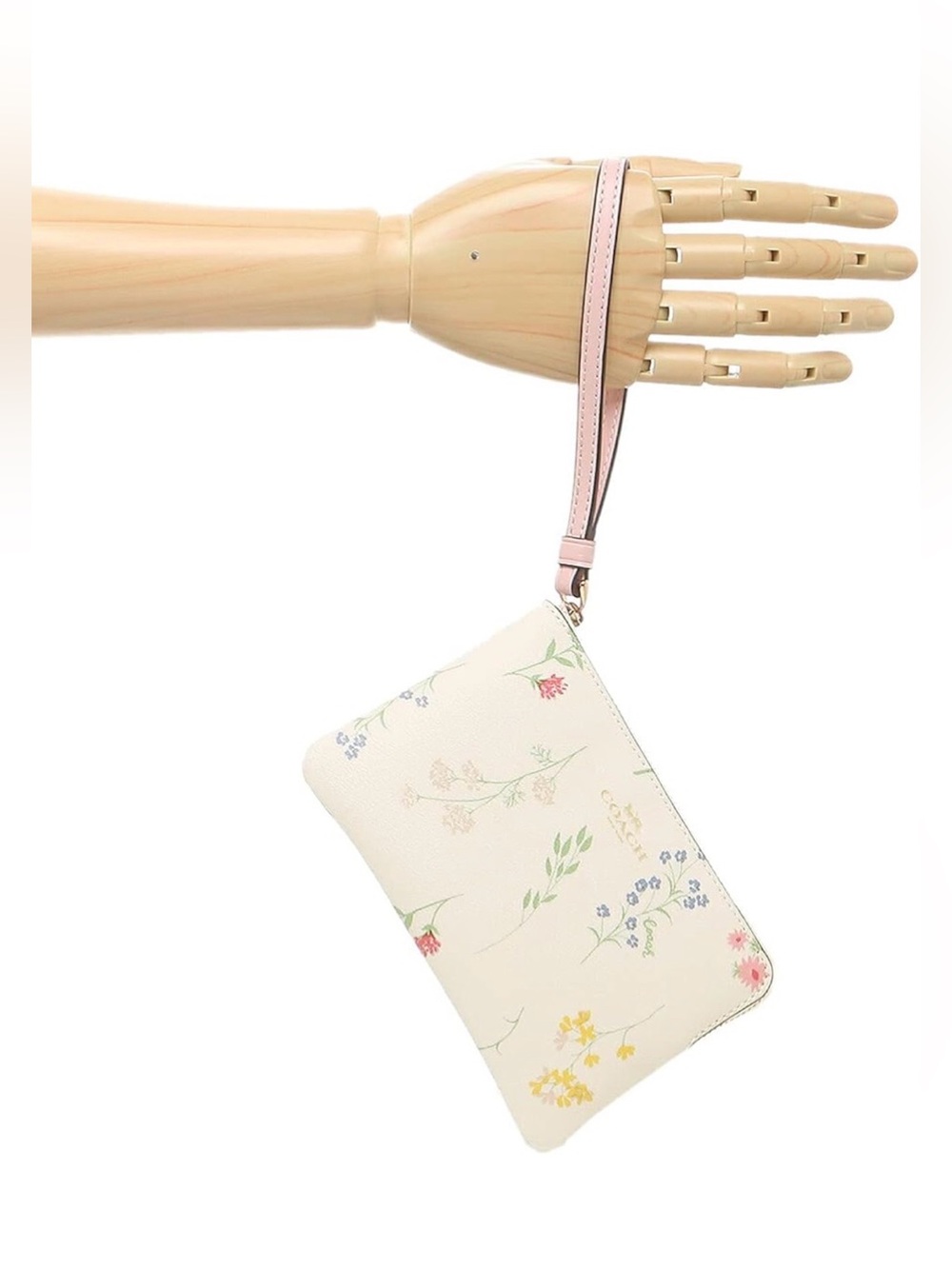 COACH Cream Floral Wristlet with Removable Strap - Picture 3 of 5